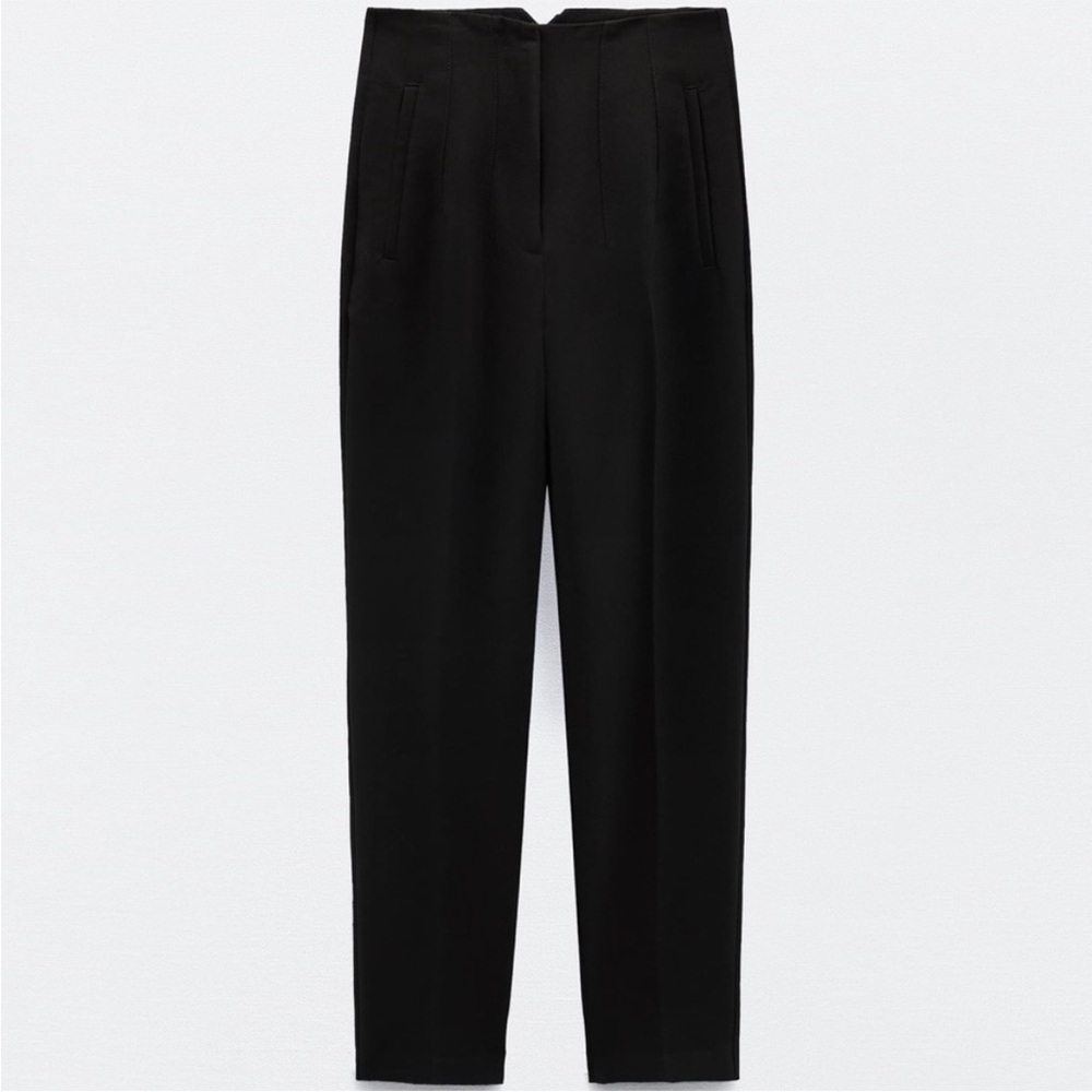 Zara high waisted pants trousers - black